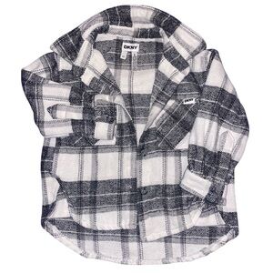 DKNY Toddlers Checkered Button Down Shirt - Black and White 2t